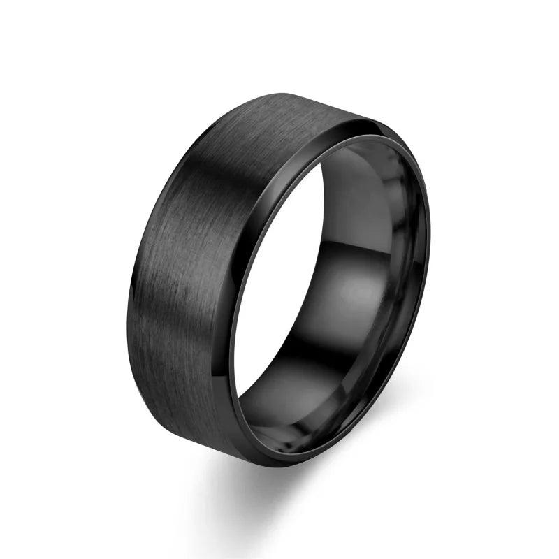 6 Colors Classic 8mm Tungsten Mens Ring Surface Brushed Stainless