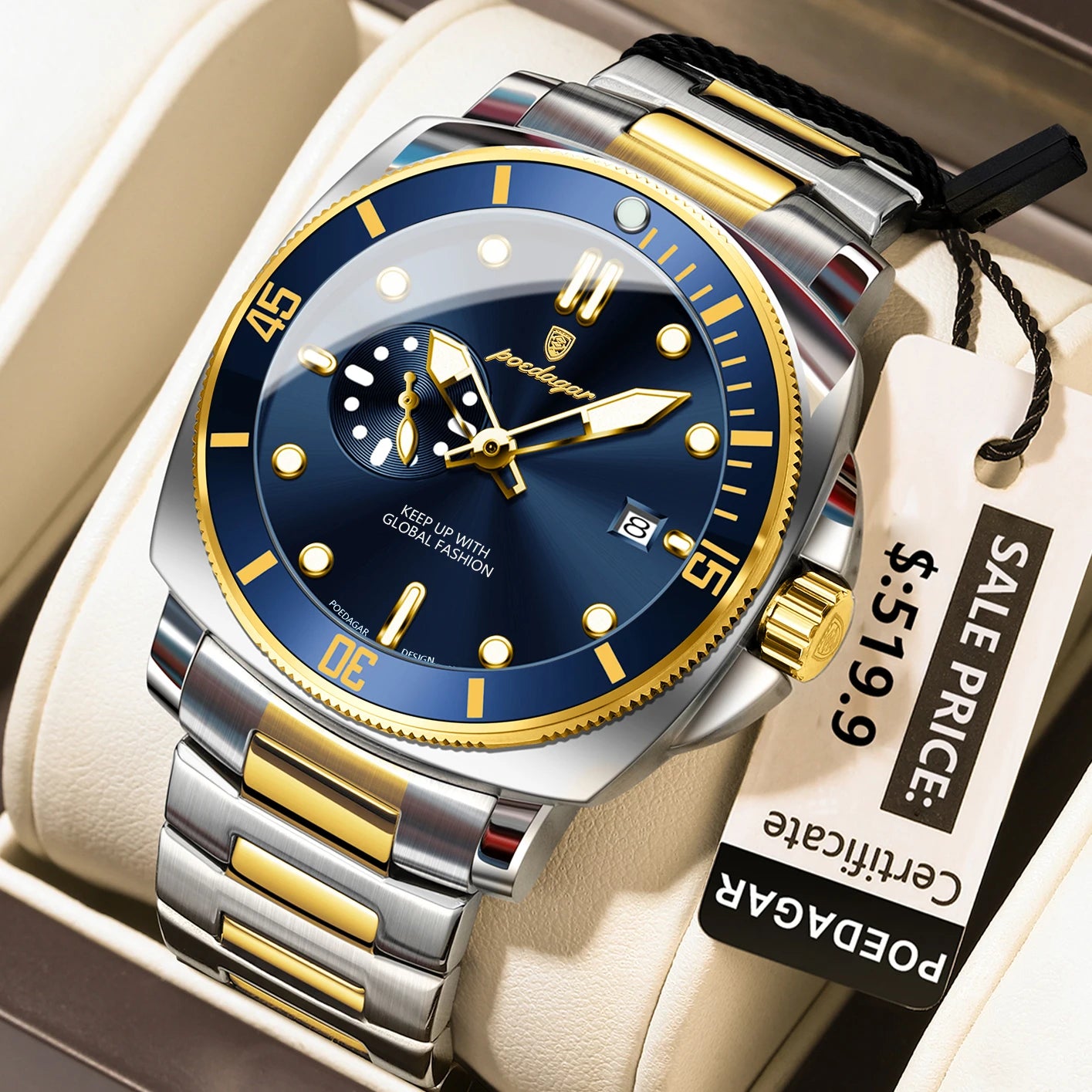 POEDAGAR SportLux® – Men’s Waterproof Quartz Watch