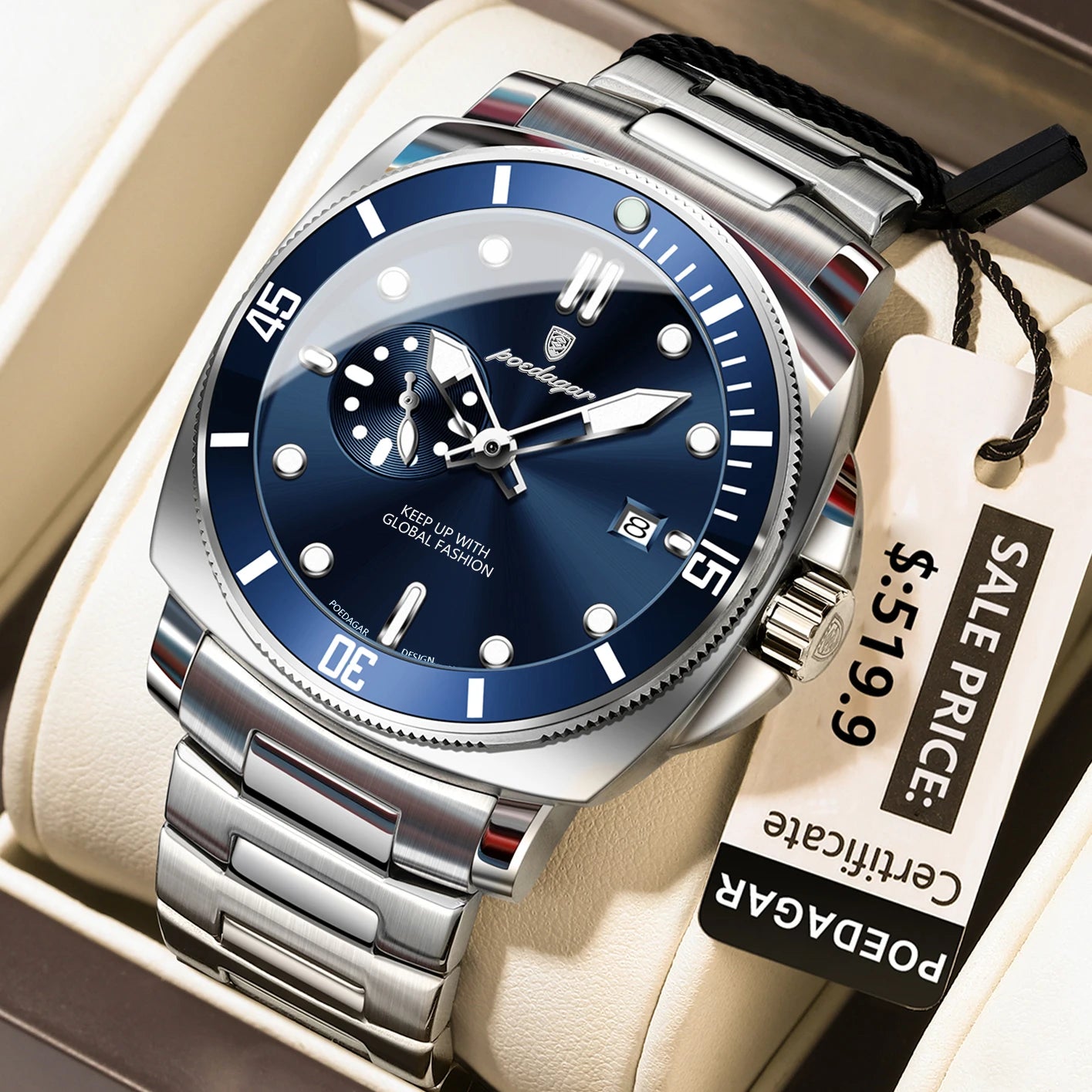 POEDAGAR SportLux® – Men’s Waterproof Quartz Watch