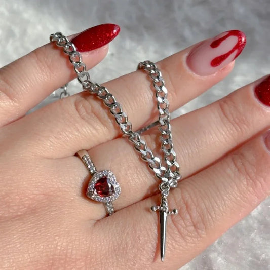 Valor Bond: Heart & Sword Bracelet