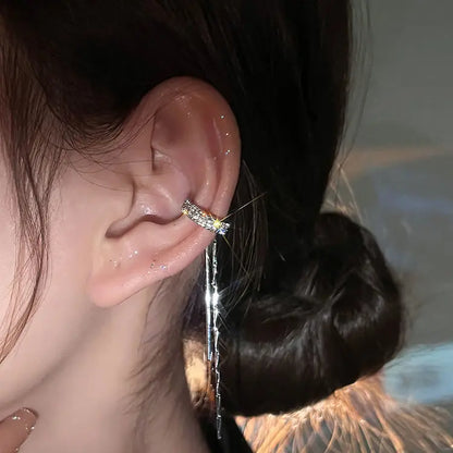 Delicate Zircon Heart Shape Clip Earrings Female Buckle Ear Cuff No Piercings Fake Cartilage Ear for Women 2025 Fashion Jewelry