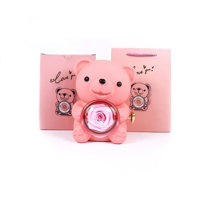 ForeverLove™ Rose Bear + Custom Engraved Necklace 🌹💎