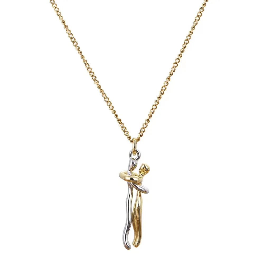 Hip Hop Couple Pendant - Punk Hug Promise Necklace Women and Men