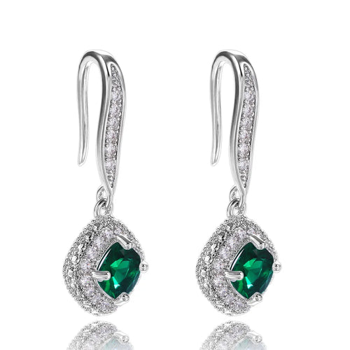 Exquisite Fashion Silver Color Inlaid White Zircon Dangle Earring for