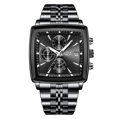 LIGE Fashion Mens Watches Top Brand Luxury Luminous Waterproof Chronograph Date Man Wristwatch Outdoor Sports Quartz Watch Men