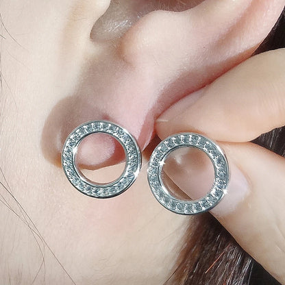 2024 New Products Fashion Halo Gold Silver Color Korean Earrings for