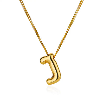Stainless Steel Collares Chunky Alphabet Balloon 3D Letter Initials