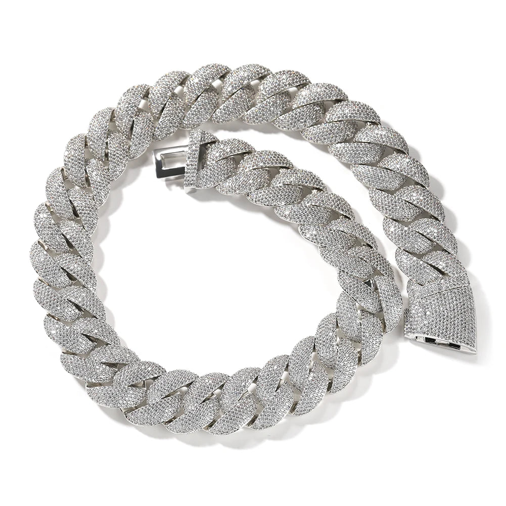 UWIN 24mm Heavy Miami Cuban Link Chain Necklaces for Men Iced Out CZ Stones Bling Bracelets Hip Hop Jewelry for Gift