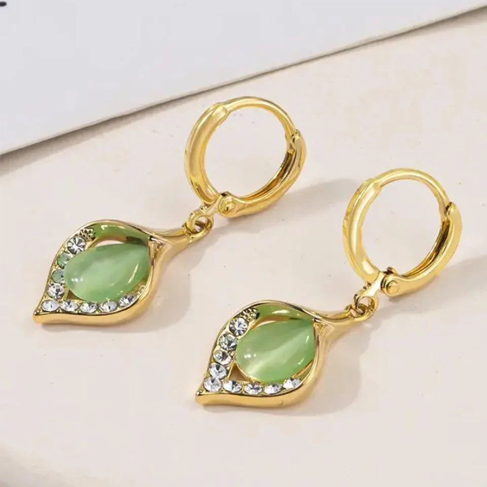 Rhinestone Tulip Hoop Earrings