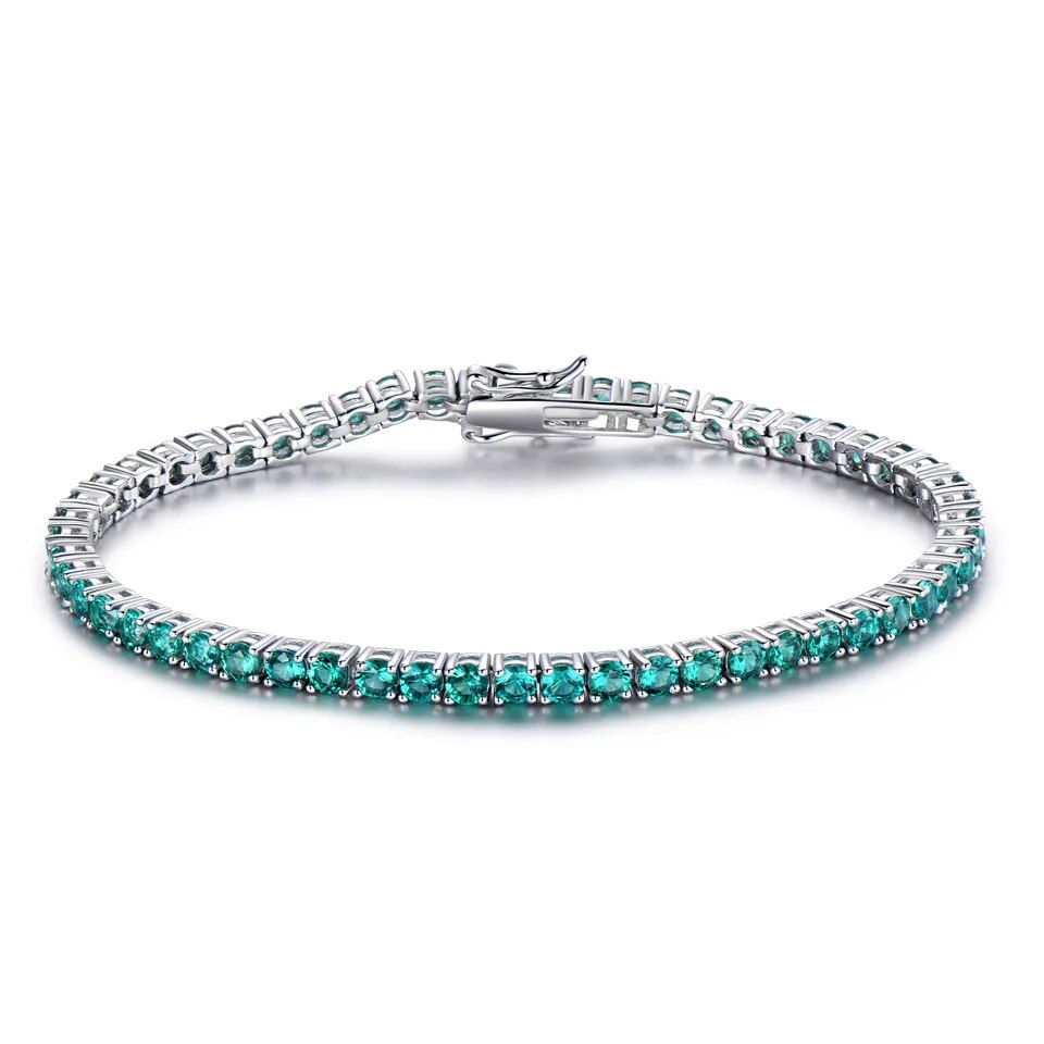 925 Sterling Silver Peridot Tennis Bracelet for Women