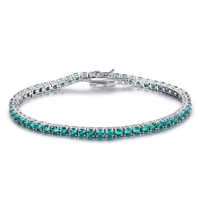 925 Sterling Silver Peridot Tennis Bracelet for Women
