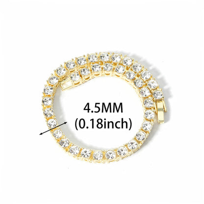 New Miami Iced Out Cuban Link Chain Bracelet For Men&Women Full