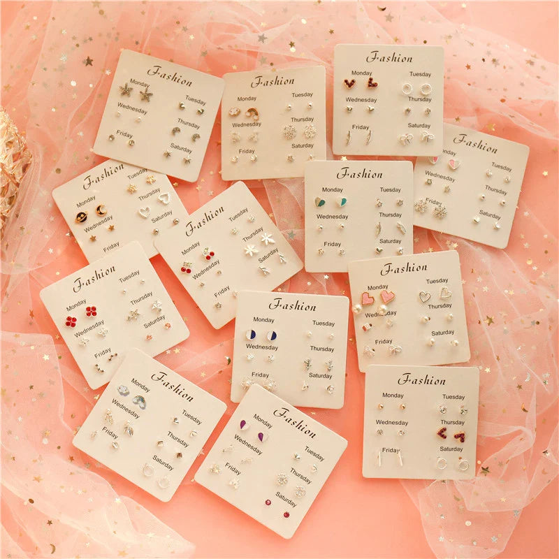 S925 Silver Mini Stud Earrings Set – Elegant, Simple & Cute Jewelry for Women & Girls™