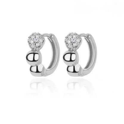 Zircon Round Hoop Earrings for Women Stainless Steel Round Circle Heart Evil Blue Earring Female Fashion Party Jewelry Gift BFF