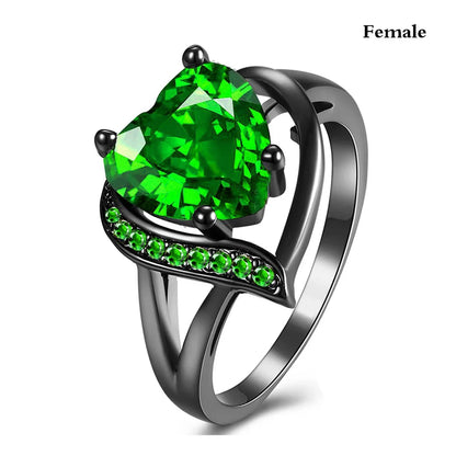 Black Color Stone Rings - Fashion Couple Rings Women Heart Red Rhinestones Zircon Ring Men Stainless Steel Dragon Ring Sizes 5 to 13 Wedding Jewelry