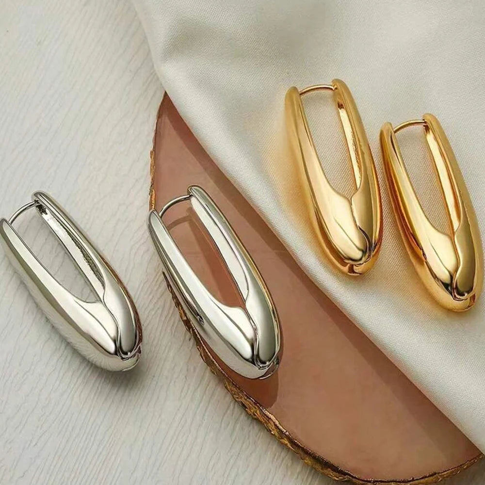 Gold Plating Heart Shape Hoop Earrings For Women Twisted Heart