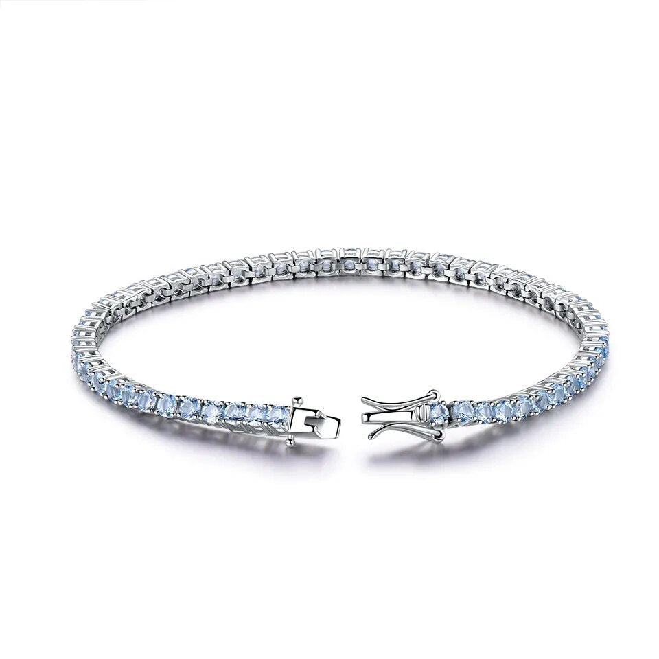 925 Sterling Silver Peridot Tennis Bracelet for Women