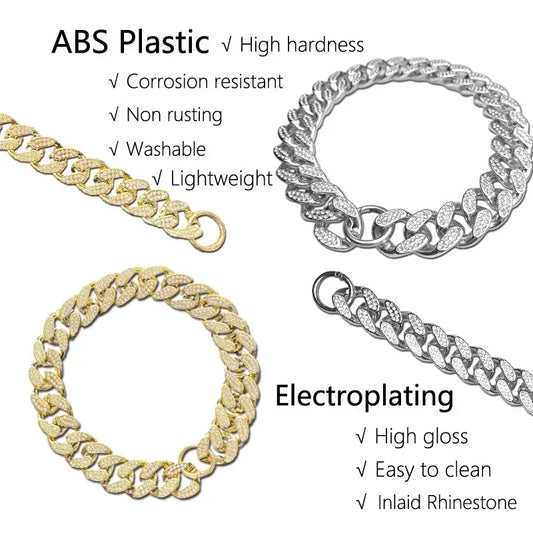 Golden Sparkle-Diamond Dog Collar for All Breeds