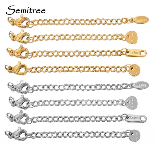 10pcs Stainless Steel Extension Extended Tail Chains Lobster Clasps