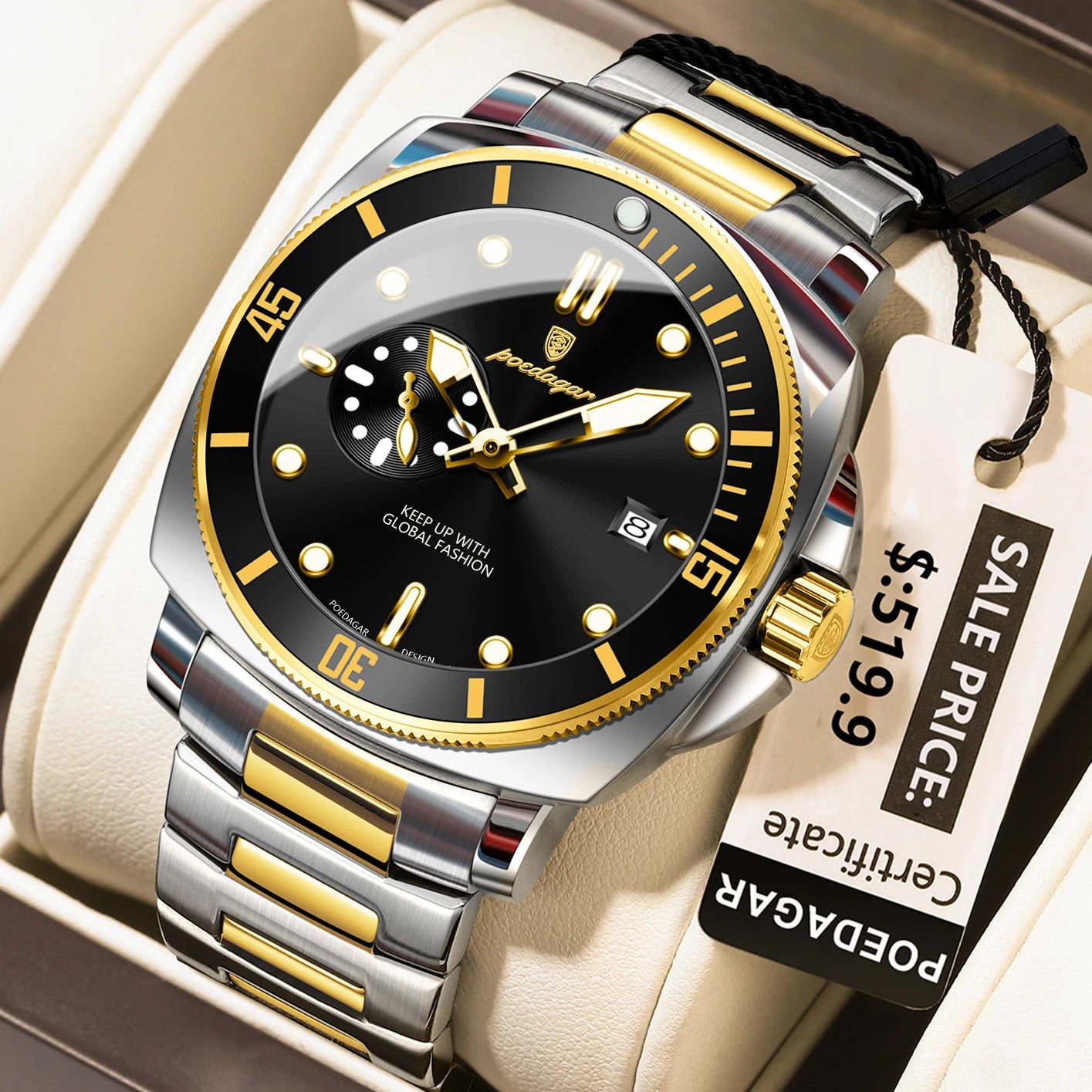 POEDAGAR SportLux® – Men’s Waterproof Quartz Watch