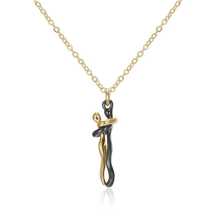 Forever Embrace: The Hug Couple Necklace
