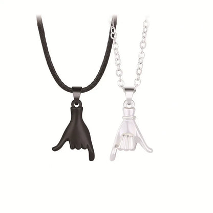2pcs/set Pull Hook Hands Couple Necklace Pinky Swear Promise Love Hug