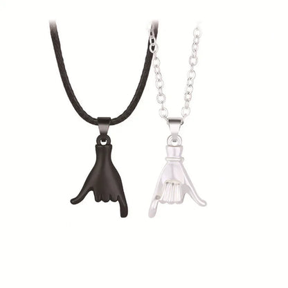 2pcs/set Pull Hook Hands Couple Necklace Pinky Swear Promise Love Hug