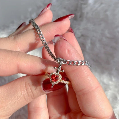 Valor Bond: Heart & Sword Bracelet