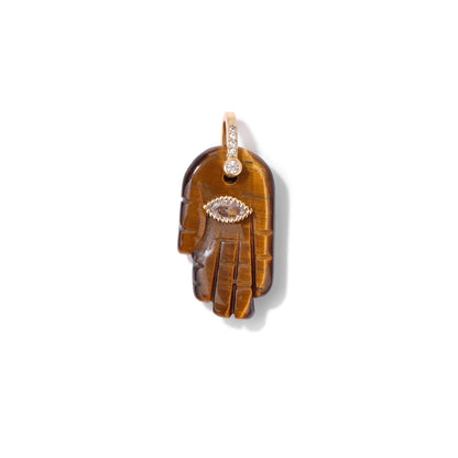 Carved Lapis Buddha Pendant with Diamonds