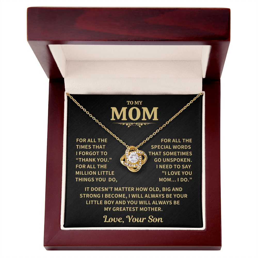 Mom Gift From Son ,"Thank You",Knot Necklace