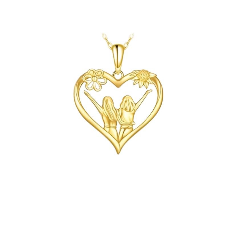 Fashion Sunflower Heart Pendant Necklace