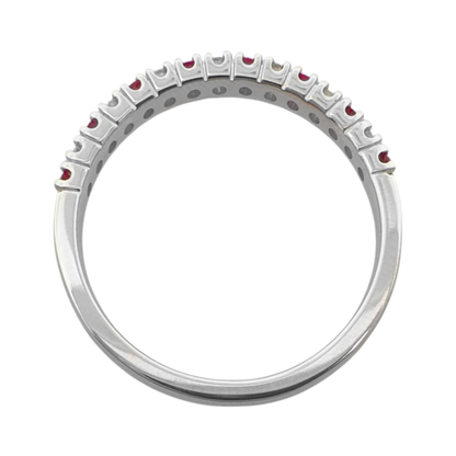 0.17 Rbrd 0.12 Dird 14K White Gold Ruby & Dia Ring Size 7 1.0Dwt