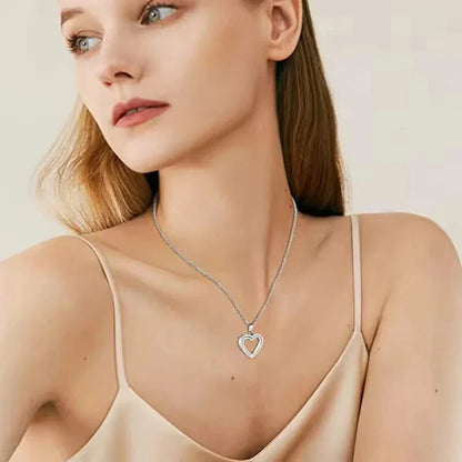 Heart Memorial Glass Cremation Necklace